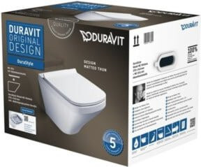 Duravit Wand-WC-Tiefspül-Set DuraStyle in Weiß mit Rimless-Spülung und Soft-Close WC-Sitz - Bild 1
