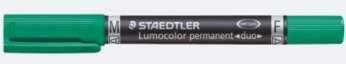 STAEDTLER Lumocolor duo Permanent-Marker, grün, 10 Stück - Bild 1