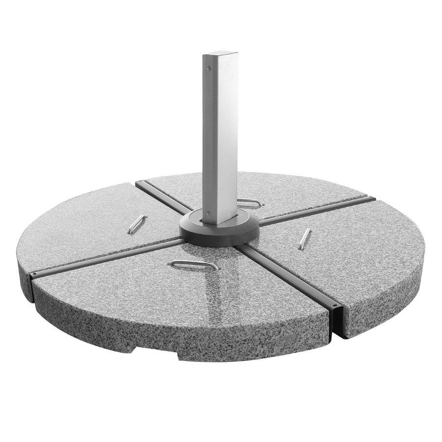 anndora Schirmständer für Ampelschirm aus Granit Naturstein Grau mit 4 Beschwerungsplatten und Tragegriff, Höhe: 8,2 cm - Bild 1