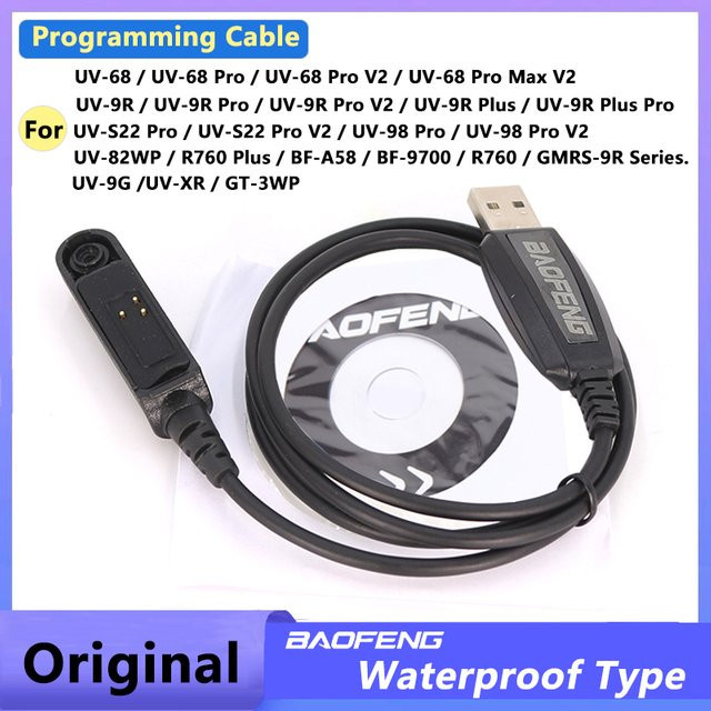 Boafeng USB-Programmierkabel für UV-9R PRO V2 und UV68 Pro Max V2 Walkie Talkie in Schwarz mit USB-C Anschluss - Bild 1