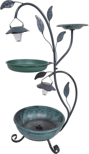 DELUKE Pflanzständer HECTOR Topfhalter aus Stahl und Kunststoff in Grün für Garten Balkon und Terrasse B/T/H: 30 x 30 x 77 cm - Bild 1
