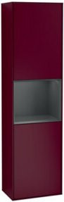 V&B Hochschrank Finion mit LED-Beleuchtung und Glasfachböden, weiß lackiert, B: 41,8 cm, H: 151,6 cm - Bild 1