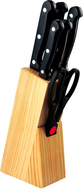 Michelino 6-teiliges Messerset mit Messerblock in Schwarz - Bild 1