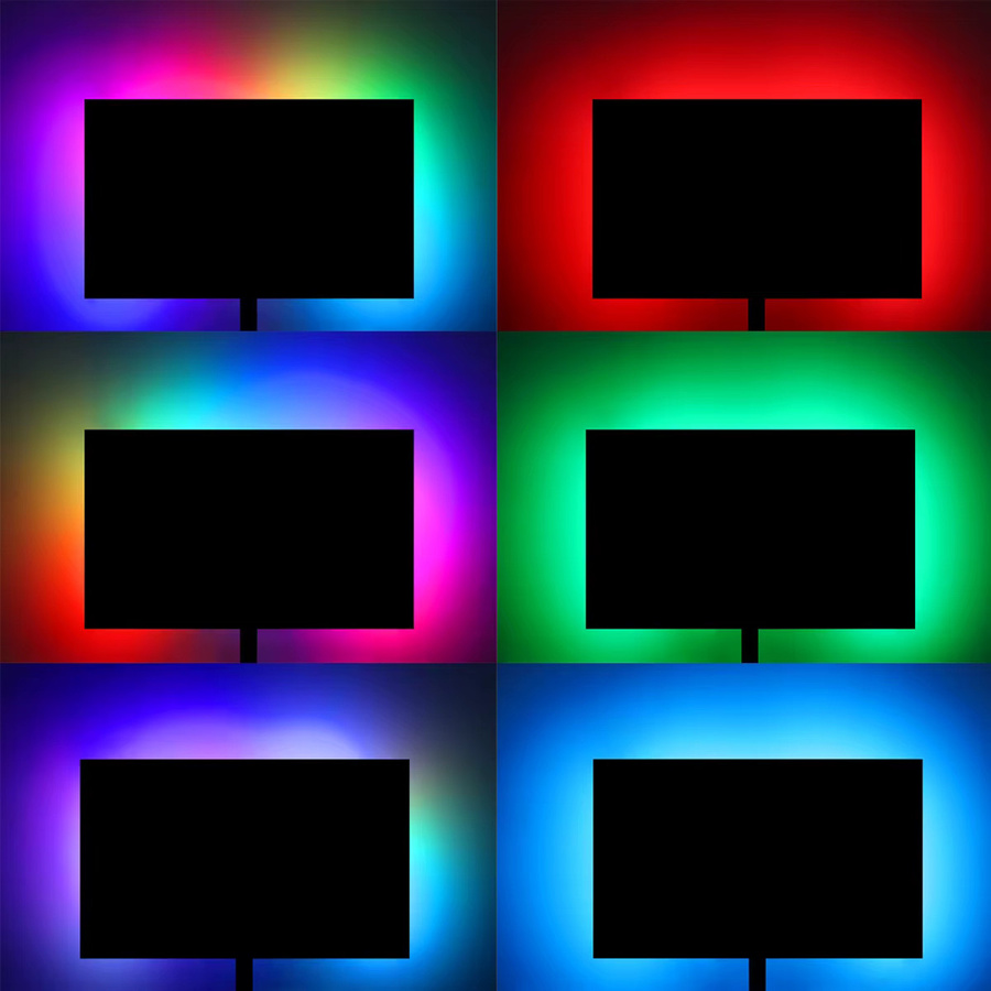 CHNAITEKE RGBIC Monitor Ambilight LED Hintergrundbeleuchtung für PC und TV mit USB-Anschluss und Software-Steuerung, Multicolour - Bild 5