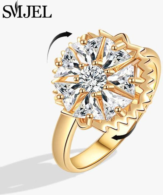 SMJEL Fidget Ring, Kristall, Kupfer, Gold, Damen - Bild 1