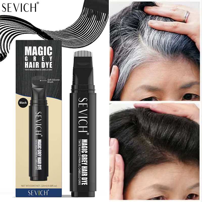 Sevich Haarfärbestift, temporärer Concealer für weißes Haar, Schwarz, Braun - Bild 3