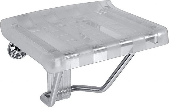 Brillantbad BELP Duschklappsitz aus Edelstahl und Kunststoff in Silber, B/T/H: 38,0 x 46,0 x 55,5 cm, Traglast 160 kg - Bild 1