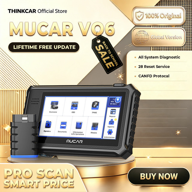 MUCAR VO6 OBD2-Scanner Auto-Diagnosegerät mit 28 Reset-Funktionen und Vollsystem-Diagnose in Schwarz - Bild 1