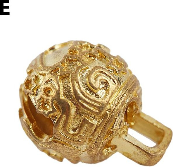 Goldene Tibetische Bronzeglocke aus Messing im Druckguss-Verfahren als Feng Shui Windglocke und dekorativer Anhänger - Bild 1