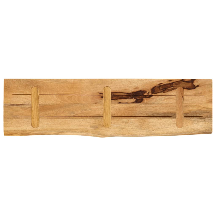 Rustikale Tischplatte aus Mangoholz in Braun, B/T/H: 100 x 20 x 2,5 cm - Bild 2