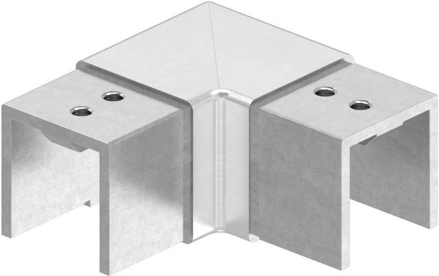 FeNau Eckbogen aus Edelstahl V4A für Nutrohr 40x40 mm, Farbe: Silber, Ausführung: Horizontal - Bild 1