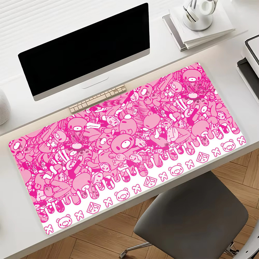 Cartoon G-Gloomy B-Bear-S Mauspad in Pink, rutschfeste Gamer-Computermatte für Schreibtisch und Laptop - Bild 6