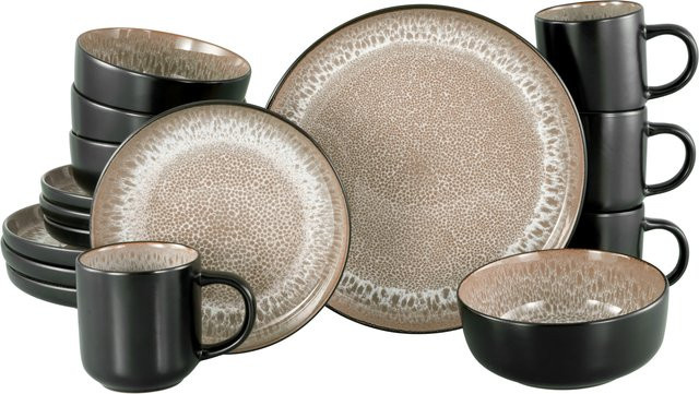 Kombiservice NORDIC FJORD in Schwarz und Beige - Bild 1