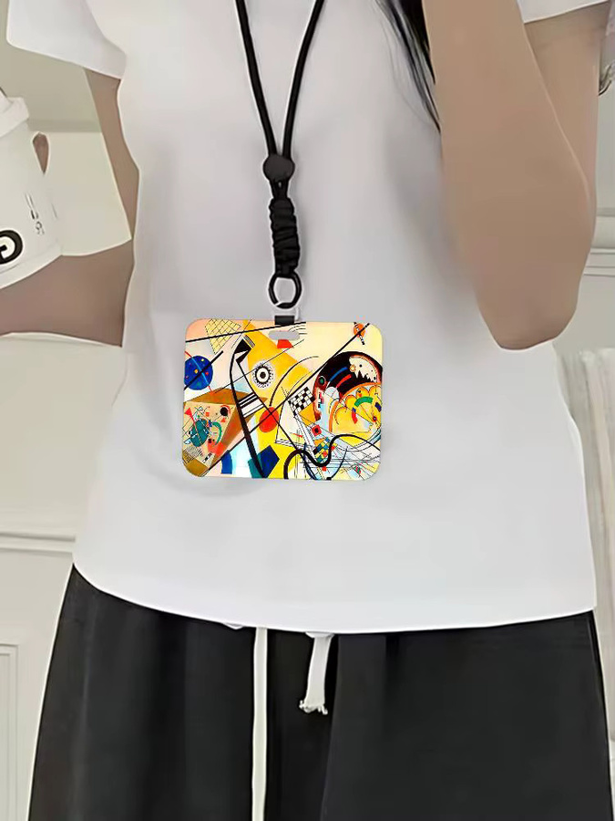 K-Kandinsky Bunter Kunst-Ausweishalter mit Umhängeband in Multicolour - Bild 3