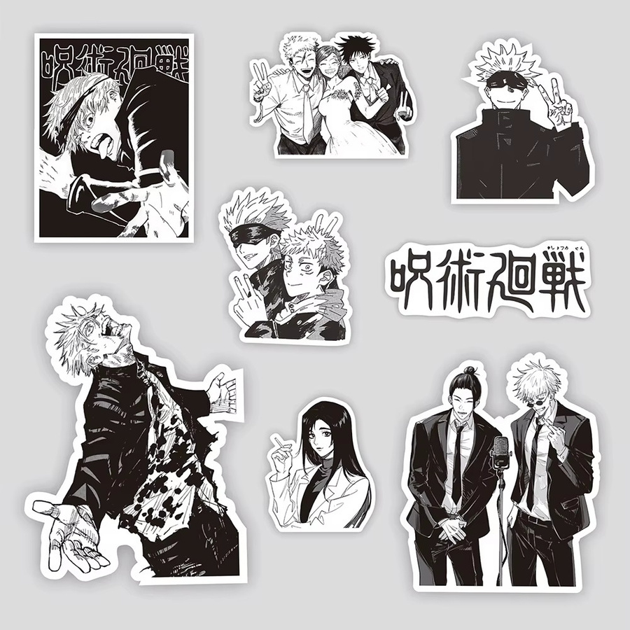 Bandai Jujutsu Kaisen Aufkleber, Schwarz, Weiß, Set / Bundle - Bild 3