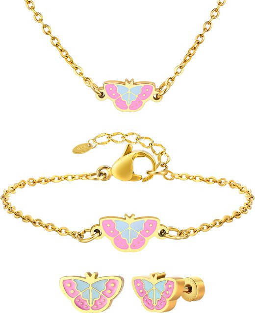 Myfresty Schmuck-Set Armband und Halskette, Edelstahl, goldfarben, Kinder - Bild 1