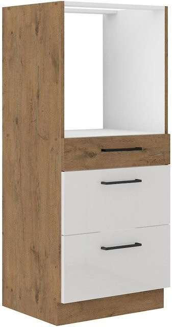Vigo Midischrank 60 Küchenschrank in Eiche und Weiß Hochglanz - Bild 1