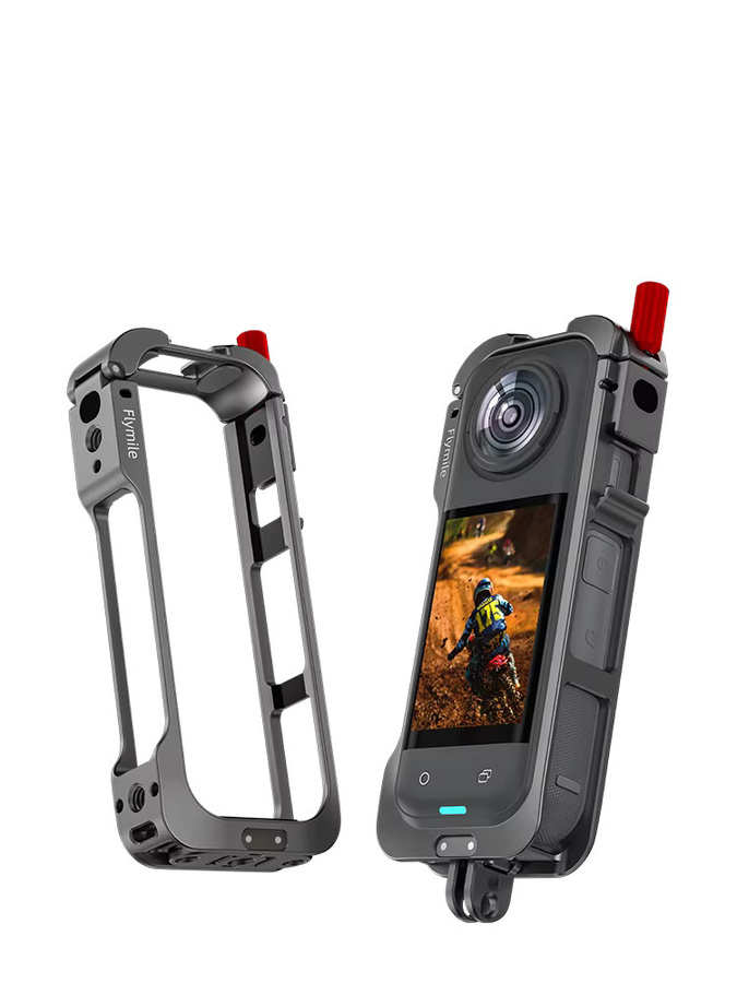 Flymile Metallrahmen für Insta360 X5 Kamera mit Silikon-Objektivdeckel als schützender Metallkäfig und Zubehör für Panorama-Action-Kameras - Bild 7