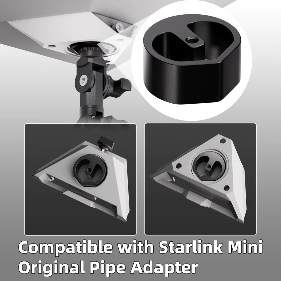 Starlink Mini-Klemmhalterung mit Rohradapter, verstellbare Universal-Stangenklemme in Schwarz, kompatibel für Auto und Wohnmobil - Bild 5