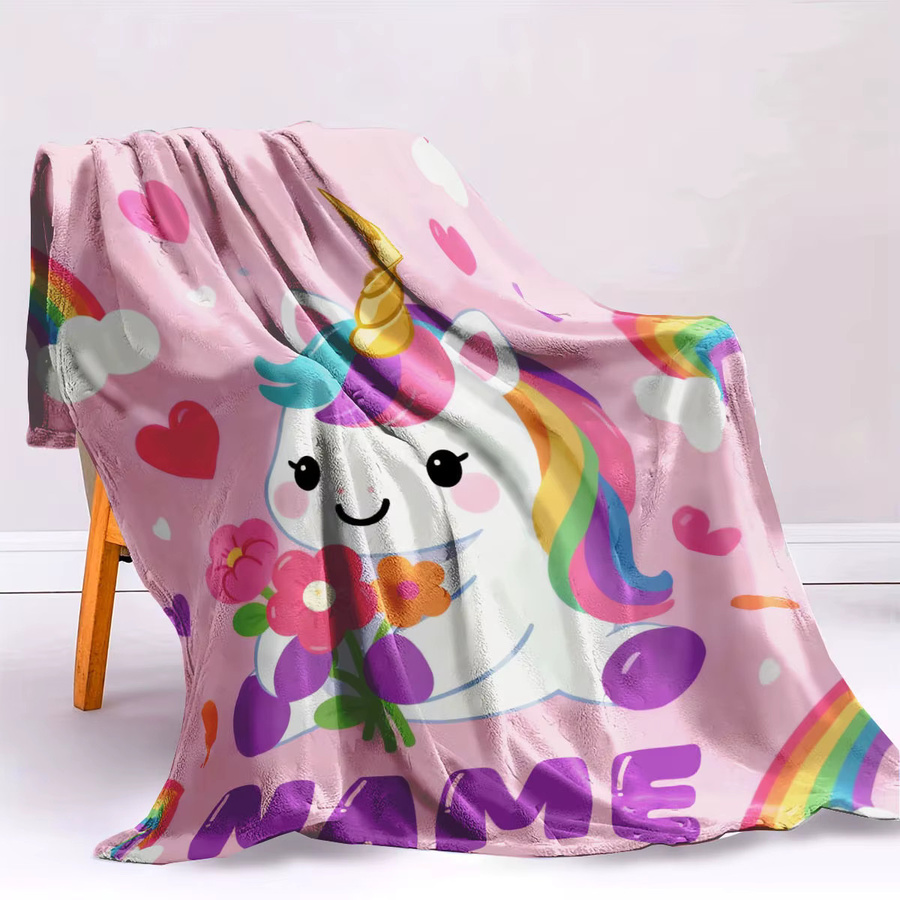 Personalisierbare SRH Flanell-Decke aus weichem Plüsch in Pink für Winter und gemütliche Stunden auf Sofa oder Bett - Bild 2