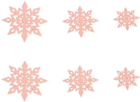 6 Stück 3D-Schneeflocken-Anhänger aus Papier in Rosa von TianjinGeErLiShangMaoYouXianGongSi zur Weihnachtsdekoration - Bild 1