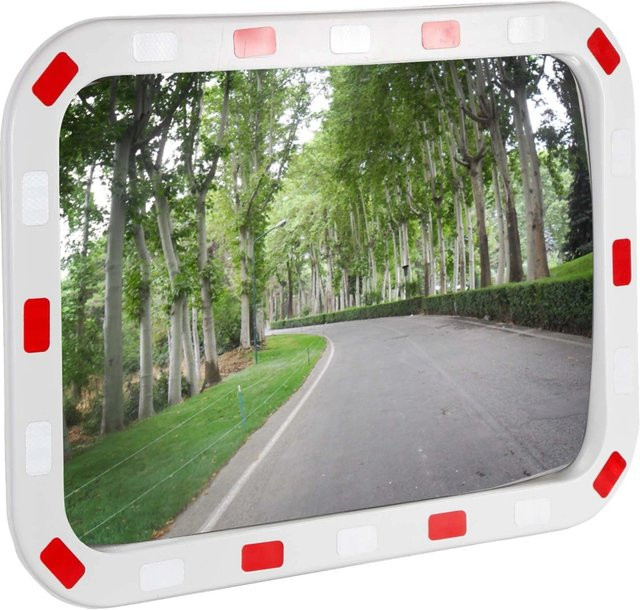 Wiltec Sicherheitsspiegel Konvex als Verkehrsspiegel und Überwachungsspiegel B: 70 cm, H: 90 cm - Bild 1