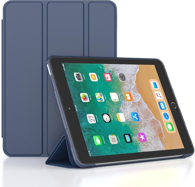 Schutzhülle für Apple iPad 5. und 6. Generation 9.7 Zoll mit Ständerfunktion und weicher Rückschale in Blau - Bild 1
