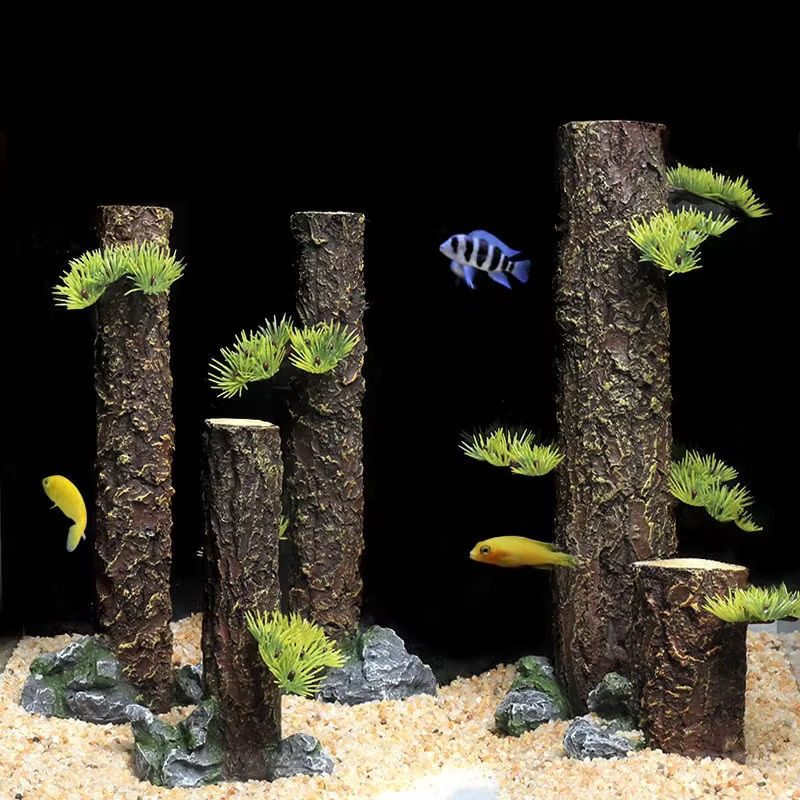 Aquarium Dekoration aus Kunstharz in Braun als Simulation von sinkendem Holz und Baumstamm für die Landschaftsbau Gestaltung in deinem Wasserglas oder Regenwald-Aquarium - Bild 7