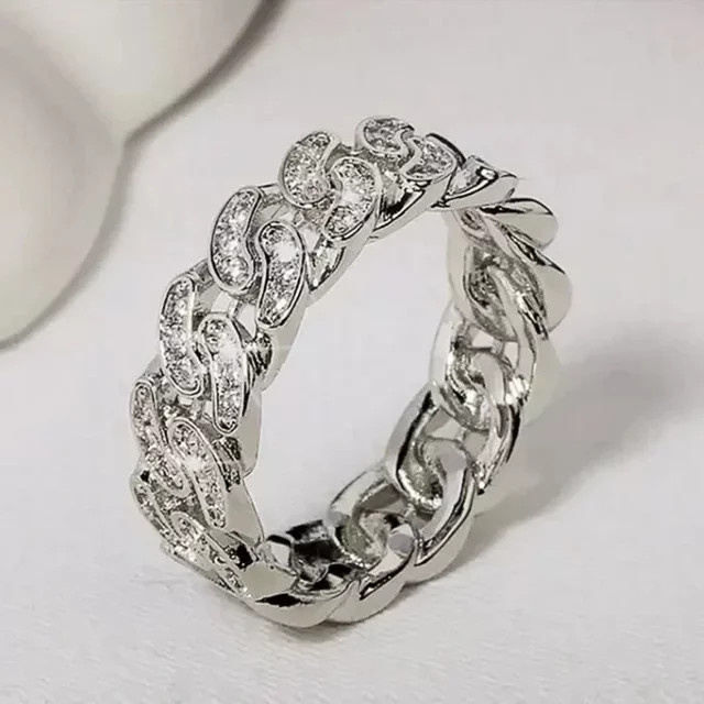 Huitan Helle Ringe, Zirkonia, Silber, Damen - Bild 1