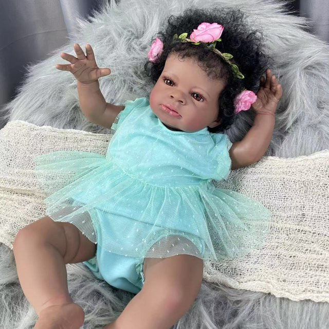 MRB Lanny Afro amerikaner Puppe, Prinzessin, schwarzes Mädchen, 50cm - Bild 1