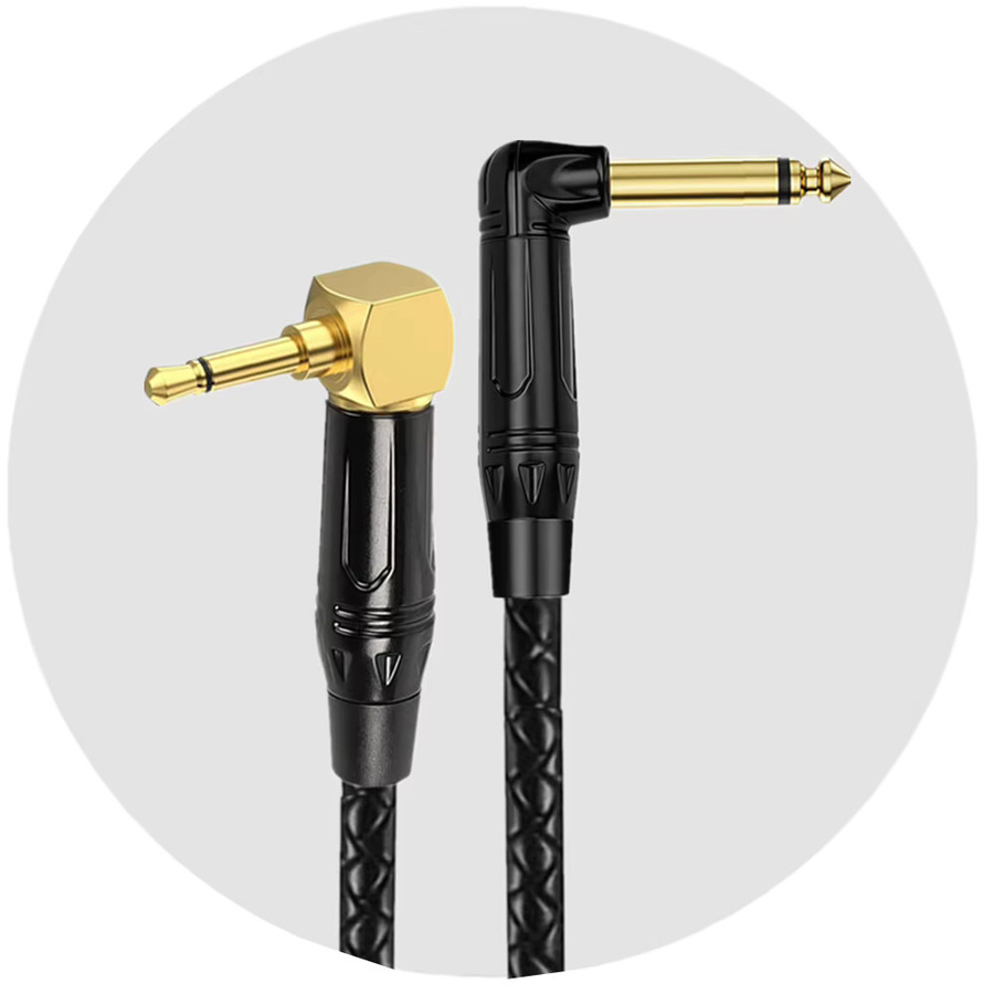 BSN 90-Grad-Adapterkabel mit 3,5-mm-Stecker auf 6,35-mm-Buchse für Kopfhörer, Lautsprecher und Verstärker - Bild 5