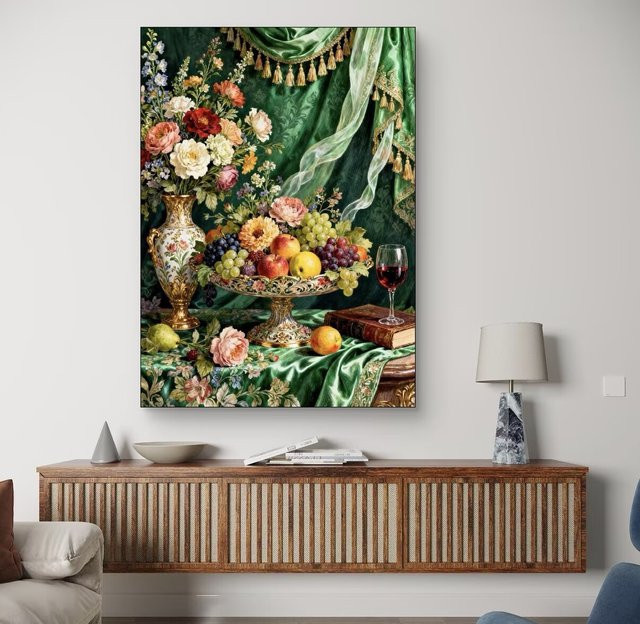 JOYAUTUM Kreuzstich-Stickerei DIY Bastelset Früchte-Vase mit 100 Farben und Nadeln in Multicolour - Bild 1