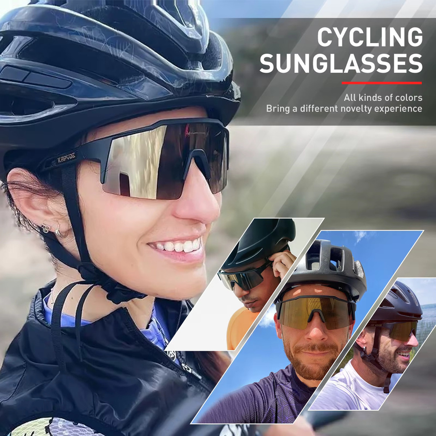 Kapvoe Sportsonnenbrille, Unisex, Vollrand, Kunststoff - Bild 3