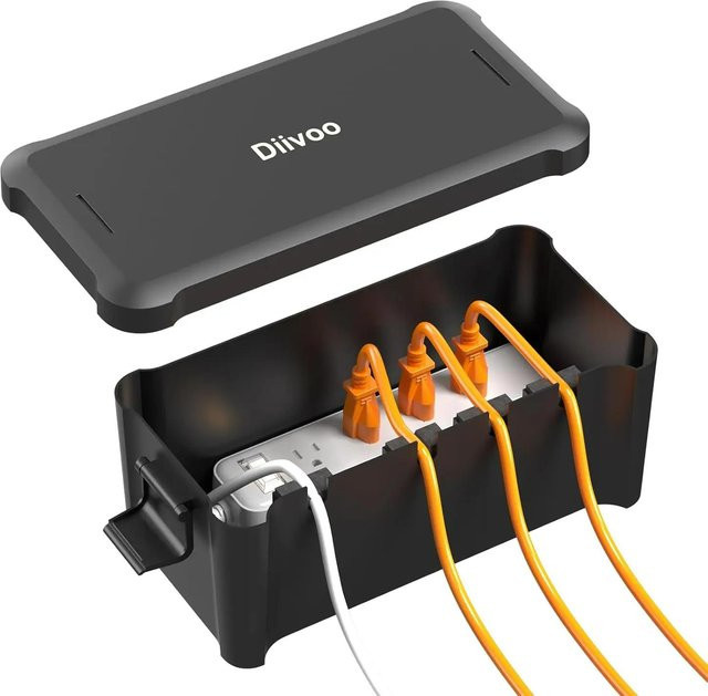 Diivoo Wasserdichter Elektrokasten für den Außenbereich mit 4 Kabeldurchführungen in Schwarz - Bild 1