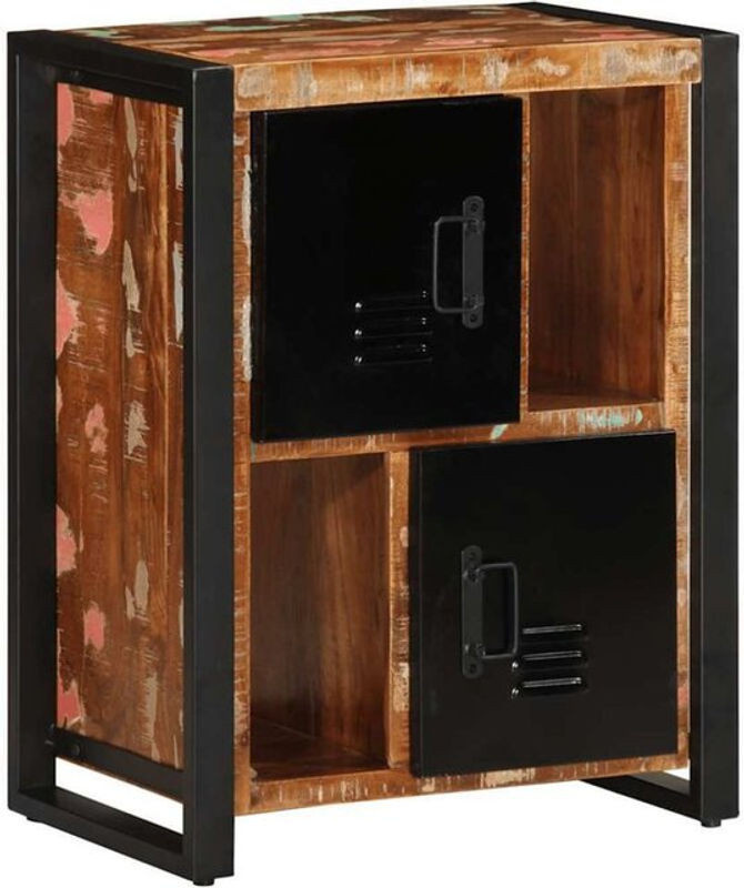 Vidaxl Sideboard aus Massivholz und Metall im Industrial Design, Mehrfarbig, B/T/H: 55 x 35 x 70 cm - Bild 1