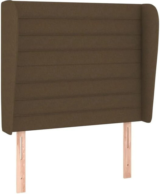 vidaXL Kopfteil mit Ohren in Dunkelbraun aus Stoff und Holz B/T/H: 83 x 23 x 128 cm - Bild 1
