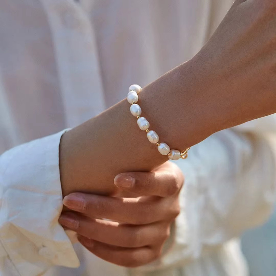 Erpels Armband Edelstahl, Süßwasserperlen, Damen - Bild 3