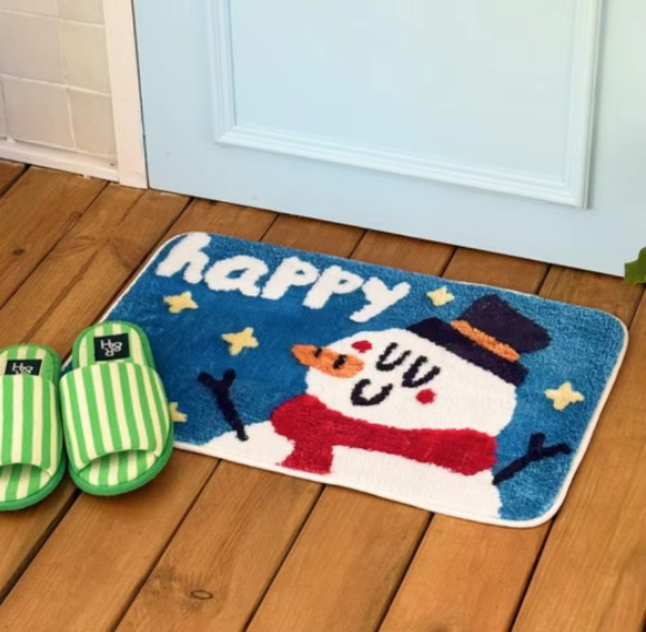 VIKAMA Weihnachts-Teppich aus Kaschmirimitat mit Tier-Motiv, rutschfest, Mehrfarbig, B/T: 60 x 40 cm - Bild 2