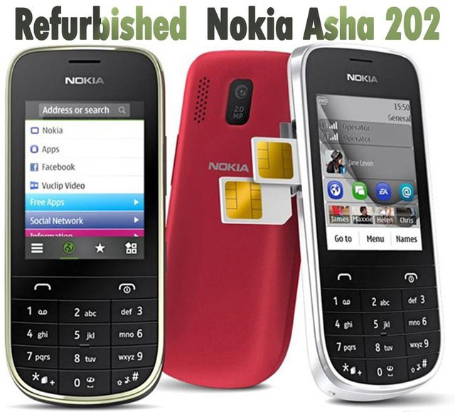Generalüberholtes Nokia Asha 202 Mobiltelefon in Schwarz mit Dual SIM und 2,4 Zoll Display - Bild 1