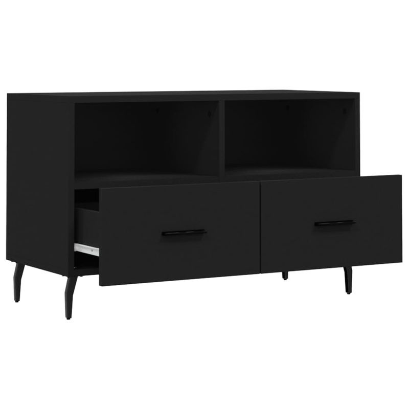 Vidaxl TV-Schrank in Schwarz im Industrial Design aus Holzwerkstoff und Metall, B/T/H: 80 x 36 x 50 cm - Bild 2