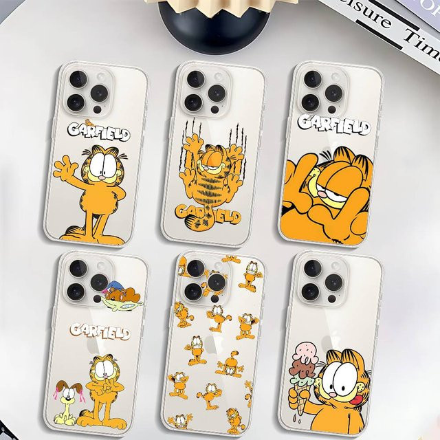 Mesuca Garfield Handyhülle für iPhone 17 16 15 14 13 12 11 Pro Max Plus X XR XS Transparent Weiche Schutzhülle - Bild 1