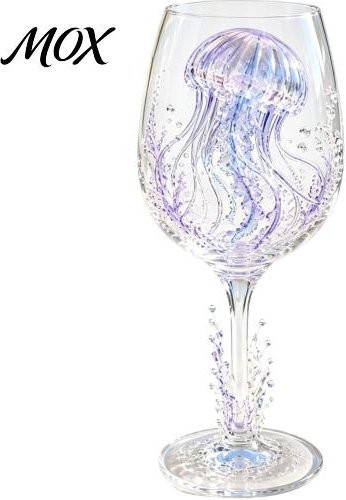 Moxia Meeresleben Weinglas aus Borosilikatglas in Blau und Transparent mit 3D Ozean-Design für Cocktails und Eiskaffee - Bild 1