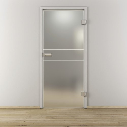 NOVADOORS Glasdrehtür NOVA 589, matt transparent, rechtsanschlagend, B/T/H: 83,4 x 33,1 x 197,2 cm - Bild 1