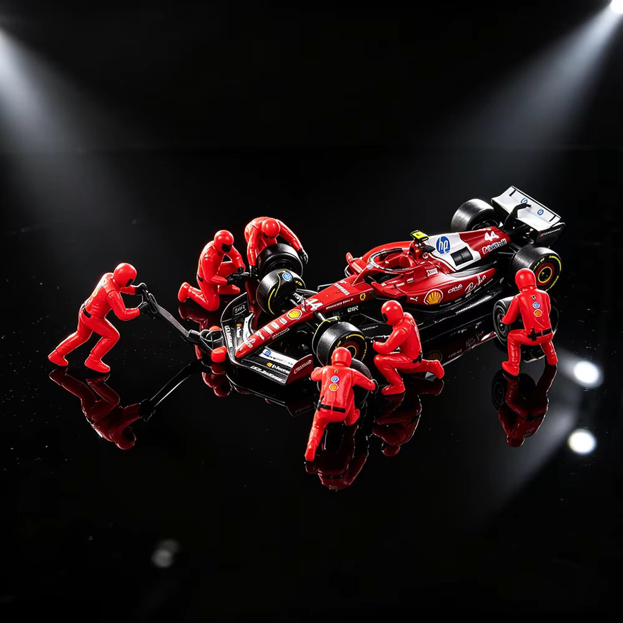 Bburago Ferrari SF25 # 16 Charles Leclerc # 44 Lewis Hamilton Modellauto, 1:43, ab 3 Jahren - Bild 2