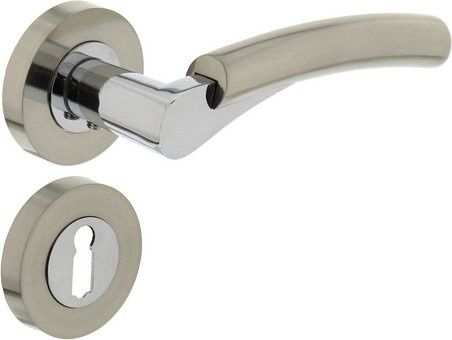 Intersteel Türdrücker Bryan aus Zamak in Silber Matt mit Rosetten Durchmesser: 52 mm, Tiefe: 10 mm - Bild 1