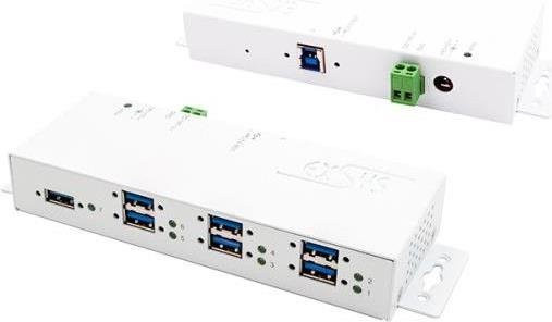 EXSYS EX-1189HMVS-3W USB 3.2 Gen 1 Schnittstellen-Hub mit USB-A und USB-C Anschlüssen in Weiß - Bild 1