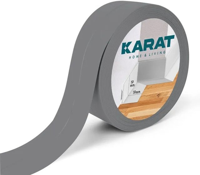 KARAT Weichsockelleiste Riga Kantenschutz aus PVC in Grau, selbstklebend, 15 Meter - Bild 1