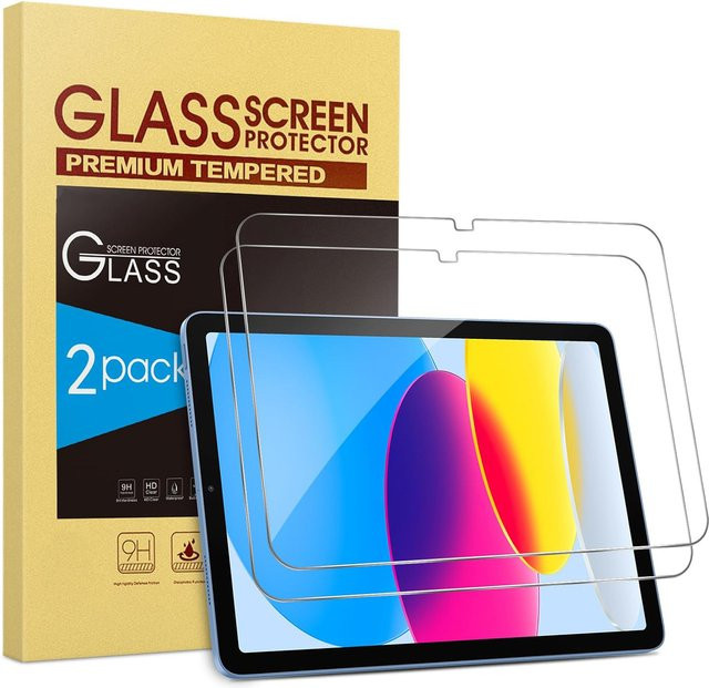 QIJUN 2er Pack Displayschutz aus 9H gehärtetem Glas für iPad 10. Generation (2022) und 11. Generation (2025) 10,9''/11'' Transparent Anti-Kratz-Schutzfolie - Bild 1