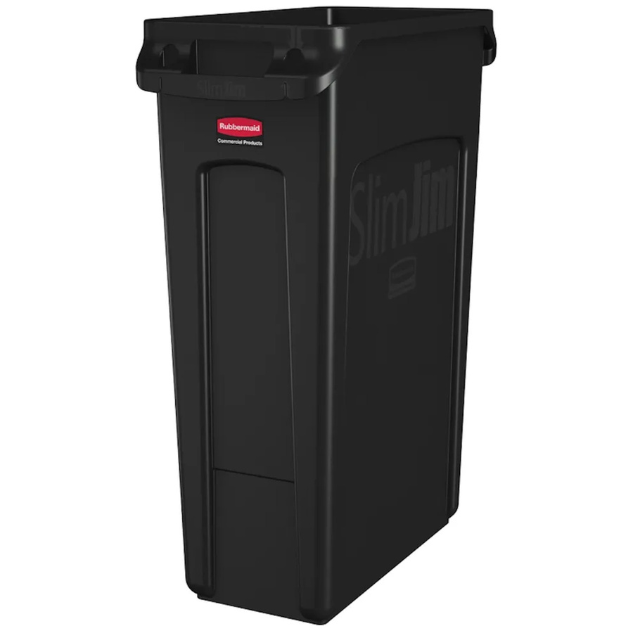 Rubbermaid Slim Jim Mülleimer mit Belüftungskanälen Schwarz, H x B x T: 76,2 x 28 x 56 cm - Bild 2