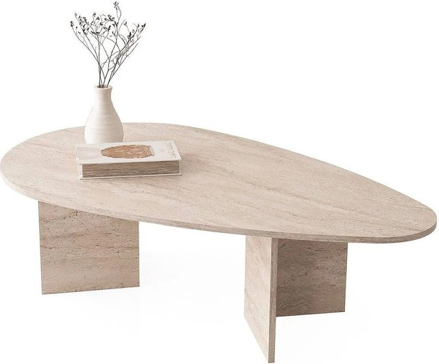 Vente-unique Couchtisch Lomareti Modern Beige B: 139,5 cm, H: 79,5 cm, T: 42 cm - Bild 1
